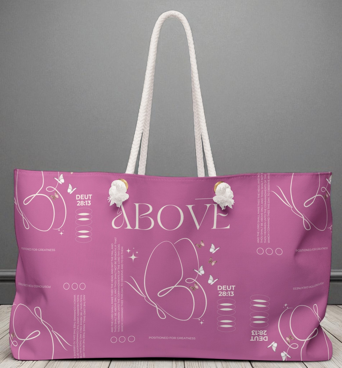 Travel Tote Pink Christian Inspirational Weekend Tote Bag Carryall