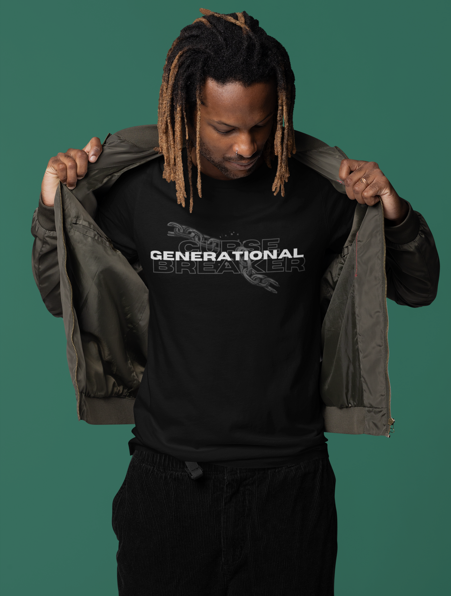 Generational Curse Breaker T-Shirt – Bold Christian Men’s Tee | Break the Chain, Faith-Based Graphic Shirt, Legacy Shifter Apparel