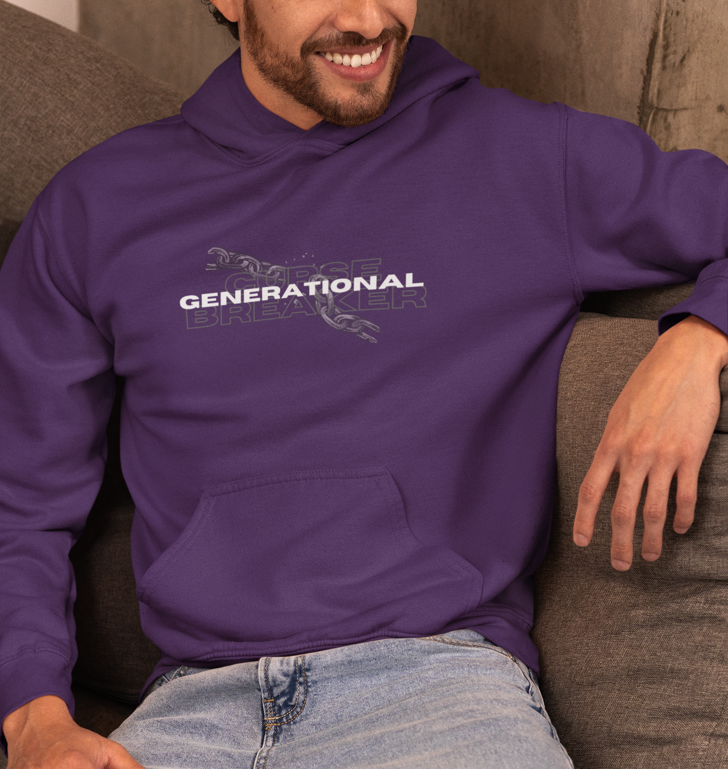 Generational Curse Breaker Sweatshirt – Christian Men’s Faith Hoodie | Bold Chain-Breaking Design, Spiritual Legacy Apparel, Empowerment Wear