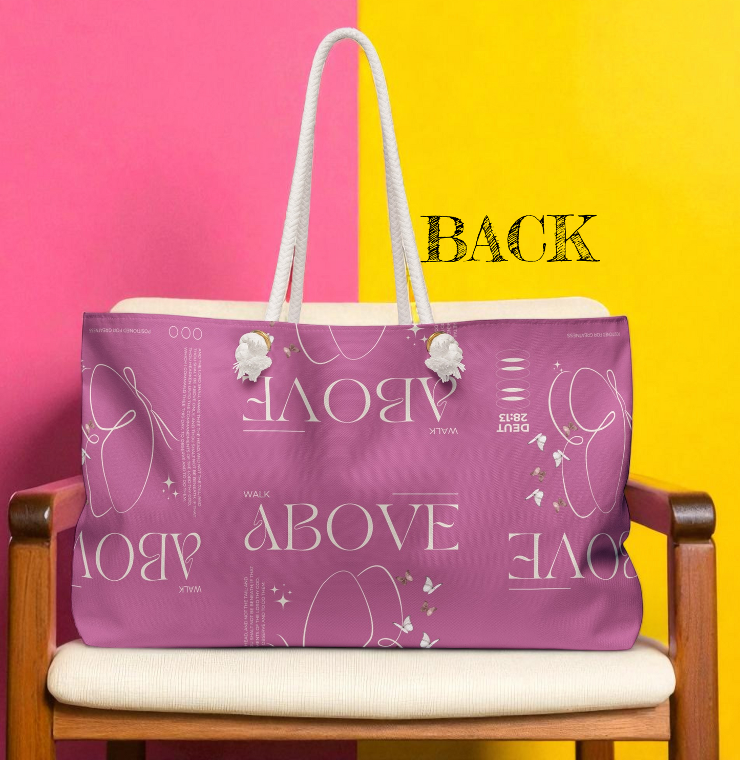 Travel Tote Pink Christian Inspirational Weekend Tote Bag Carryall