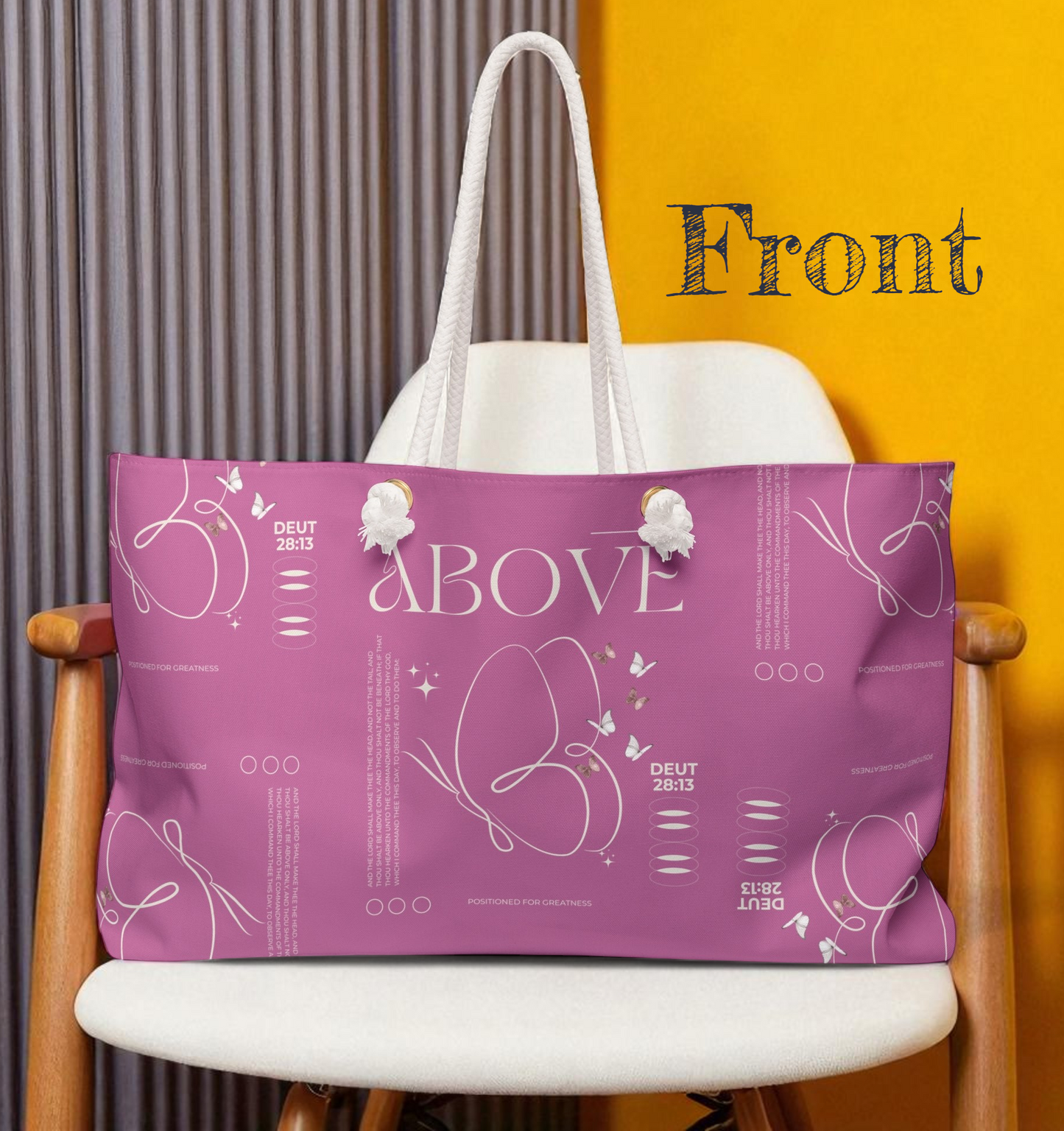 Travel Tote Pink Christian Inspirational Weekend Tote Bag Carryall